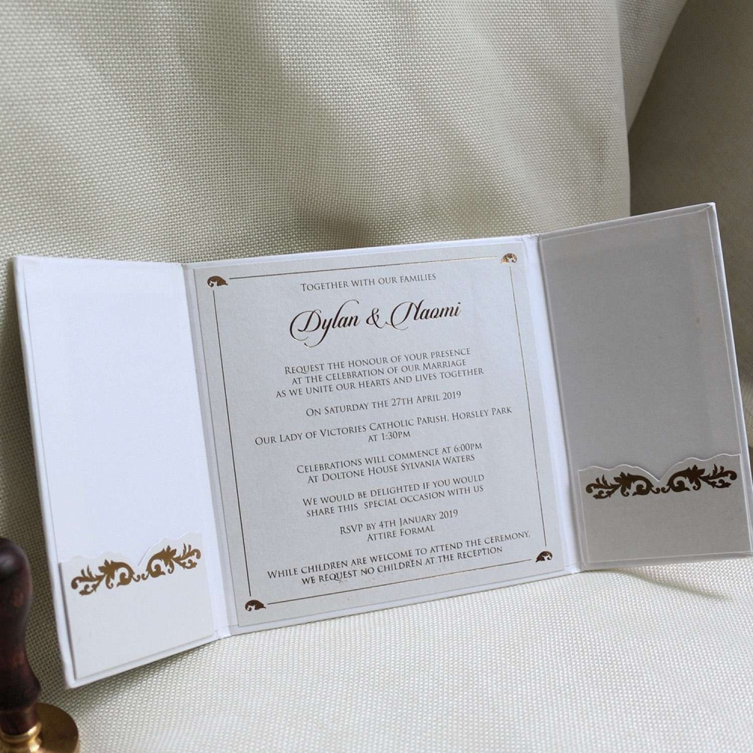 Invitation Card With Hard Cover Embossing Thank You Card Customized